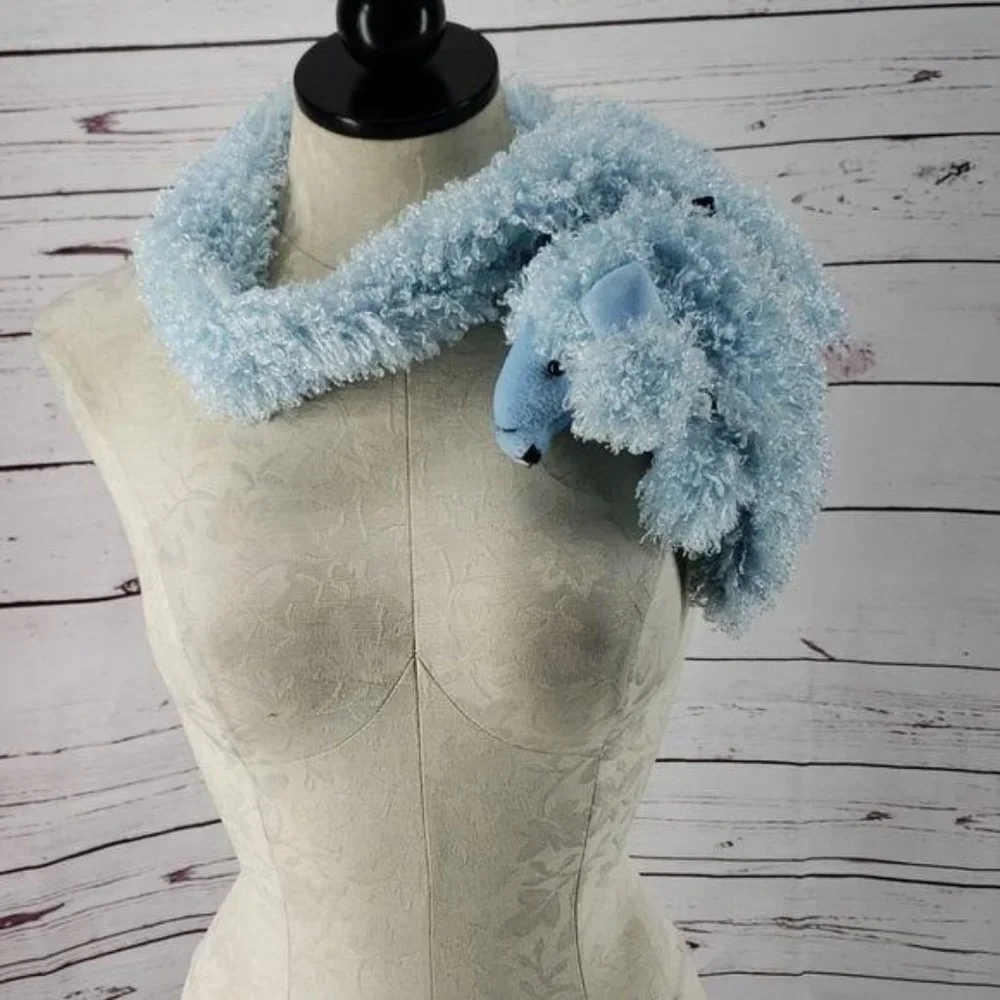 Cosplay Novelty Light Blue Poodle‎ Dog Fashion Wrap Scarf